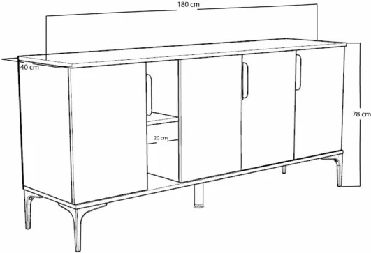 Komodë Tajesy bufet, 180x40x78cm