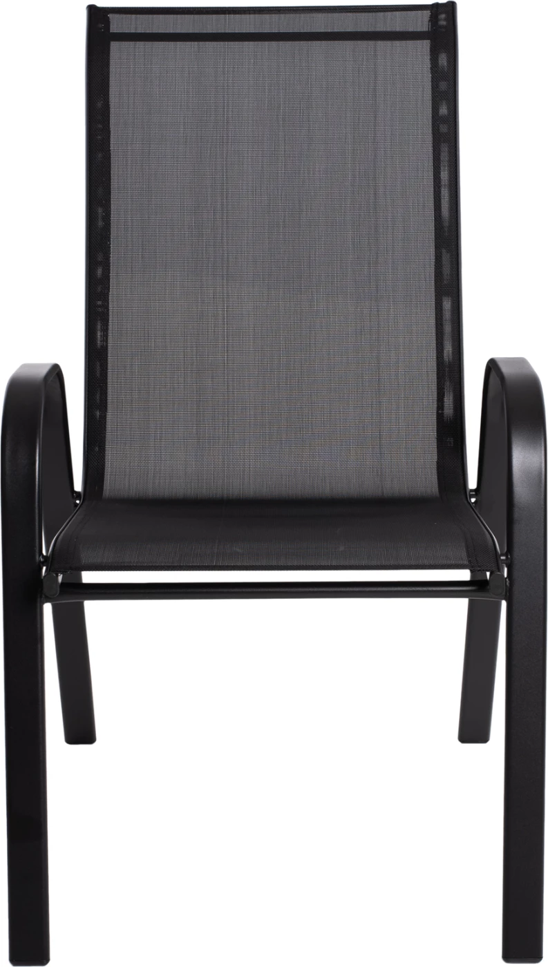 Karrige për jashtë LEON FH5000.03, metal i zi-tekstilene e zezë, 55x77x95H cm