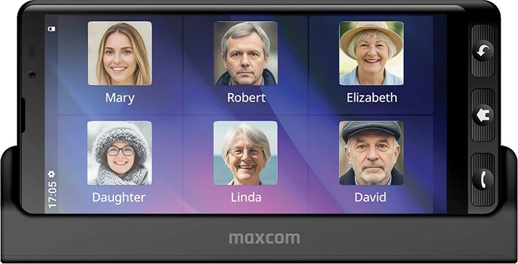 Celular Maxcom MS601, 4 GB RAM, 64 GB, 6", Android 14, i zi, me mbështjellës dhe karikues tavoline