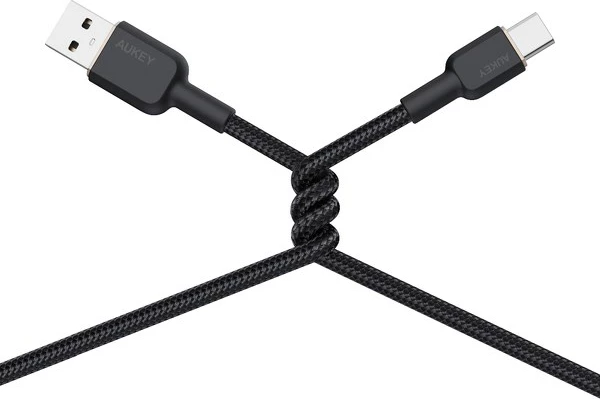 Kabllo AUKEY CB-NAC2 USB-C Type-C PD 60W 3A 1.8m Nylon e Zezë