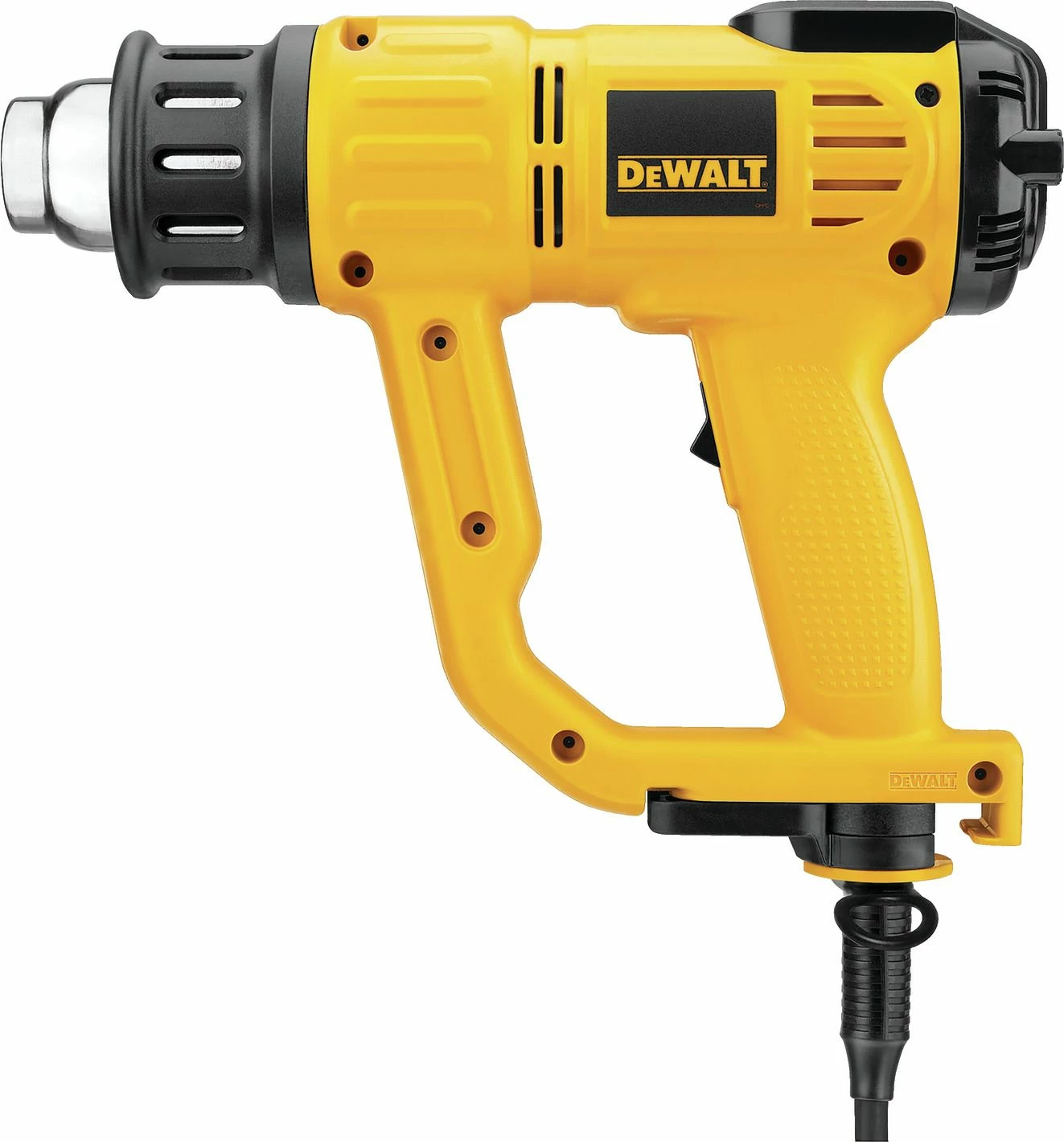 Pistoletë termike DeWalt D26414 2000 W, 50-600°C, LCD, 2 grykë, e verdhë