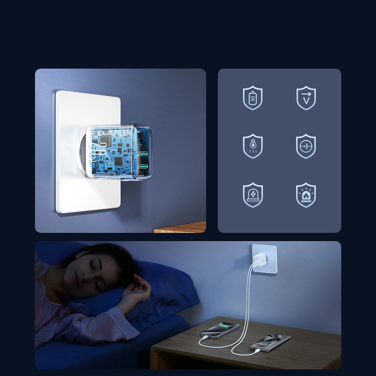 Kasë karikues Joyroom JR-TCF12, 2x USB-C, 20W, e bardhë