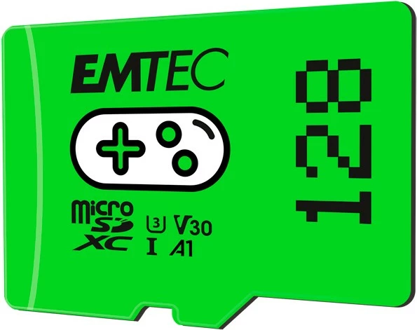MicroSDXC EMTEC ECMSDM128GXCU3G 128GB UHS-I Class 3 V30, e gjelbër