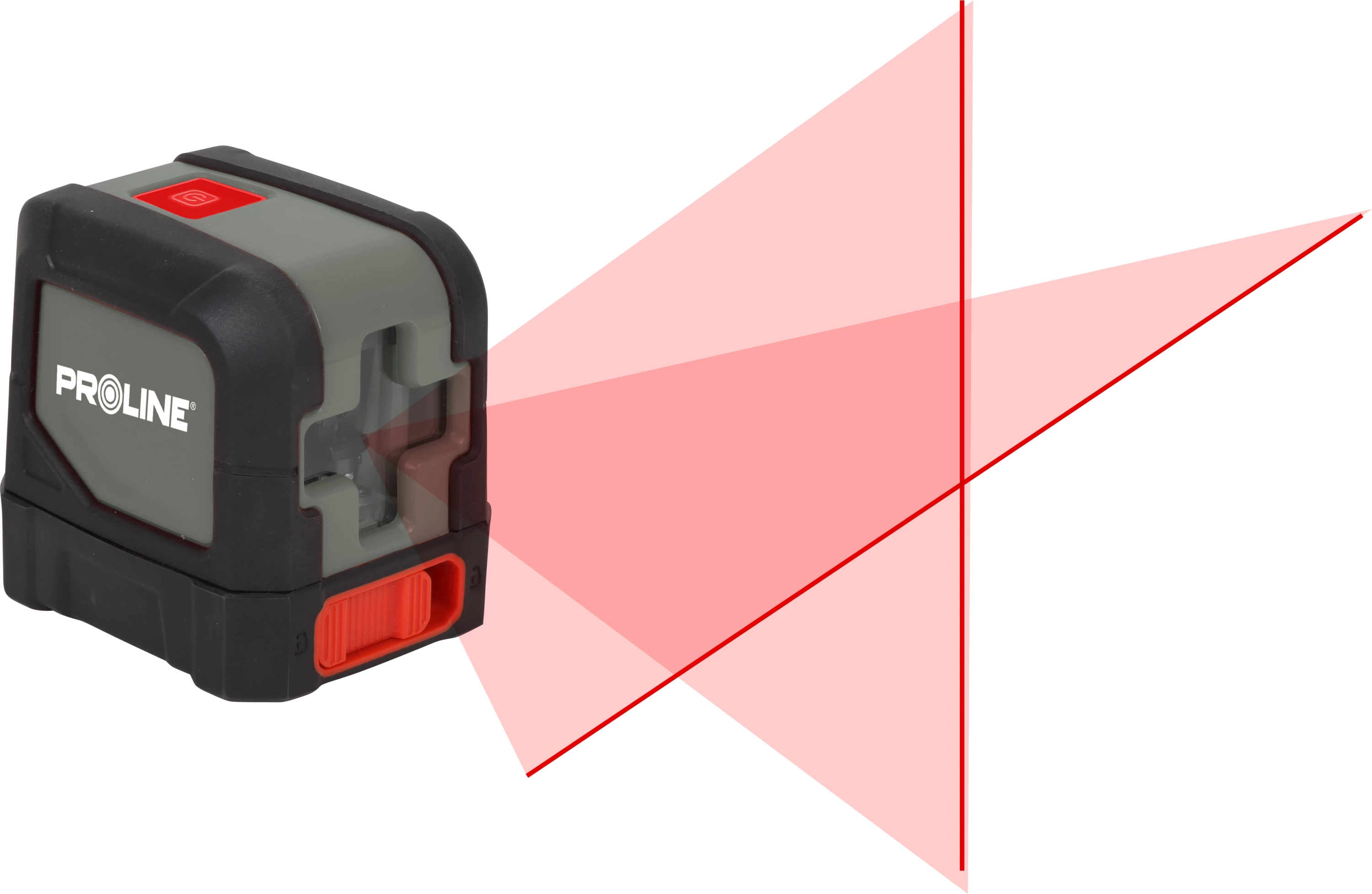 Laser kryq PROLINE 15175, rreze 15 m, vetënivelues, i kuq, set me kapëse dhe çantë