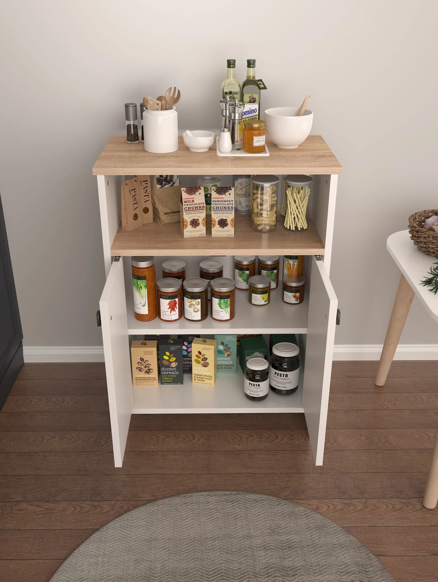 Dollap multifunksional Hanah Home, ngjyrë sonomo-bardhë