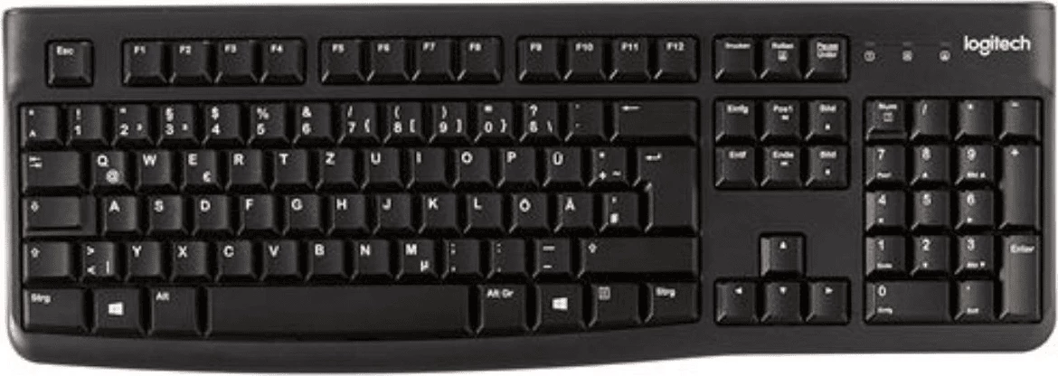 Tastierë, Logitech K120 Business 920-002516, me kabllo USB, layout gjerman QWERTZ, e zezë