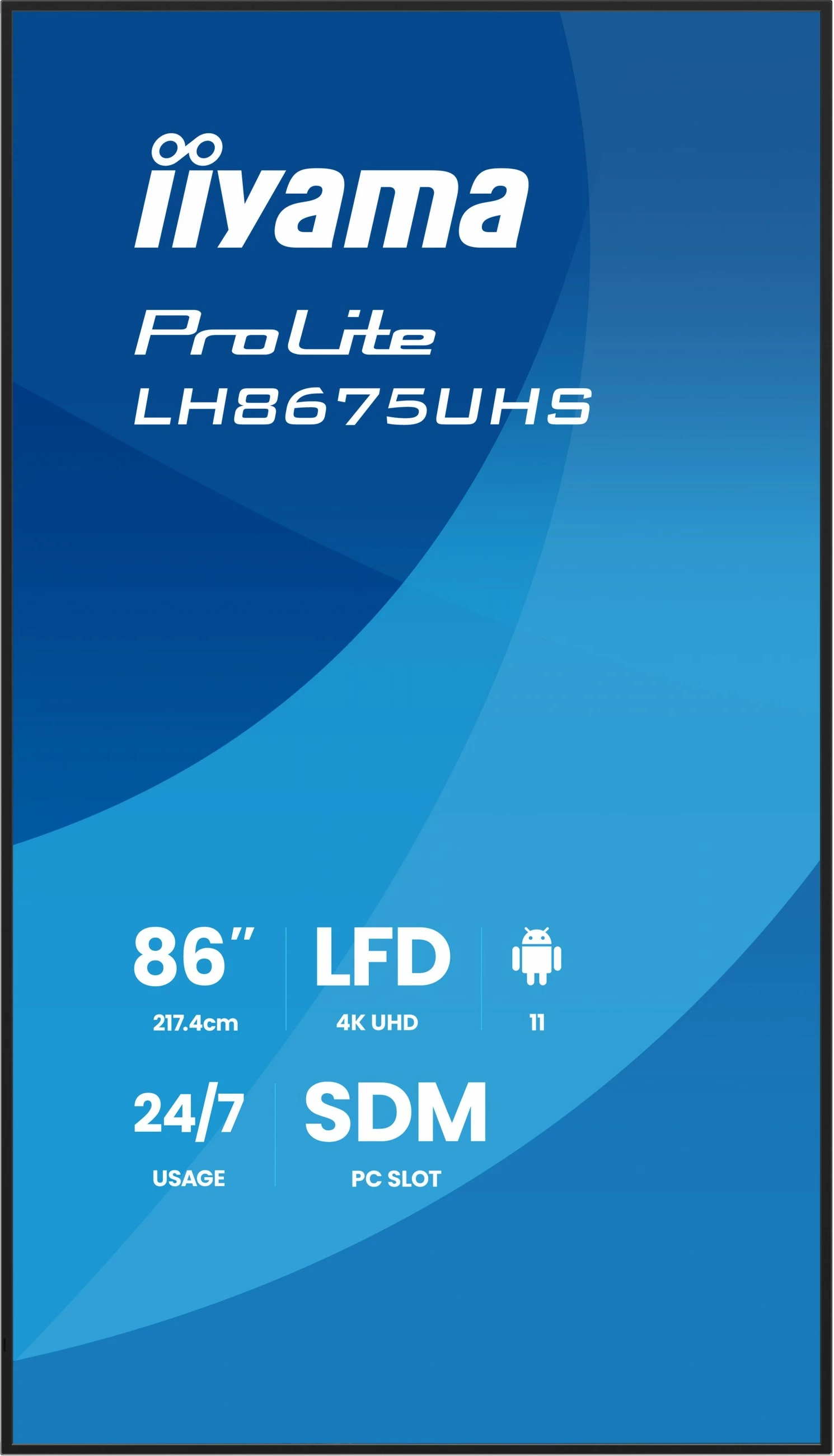 Ekran i madh iiyama ProLite LH8675UHS-B2AG 86 inç 4K UHD, SDM, i zi
