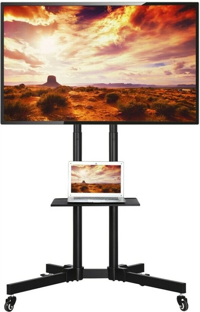 Qëndrim mobil për TV Techly 364477, për 37-70 inç, 2 rafte, i zi