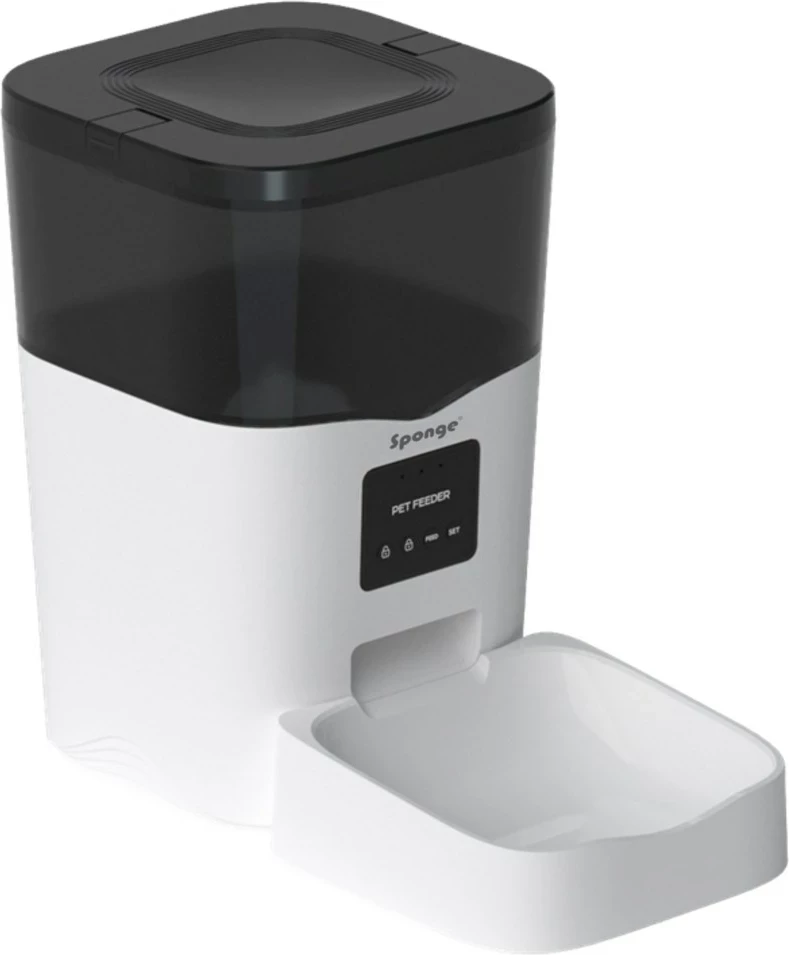 Shpërndarës ushqimi për kafshë SPONGE Pet Feeder Smart, 3L, i zi