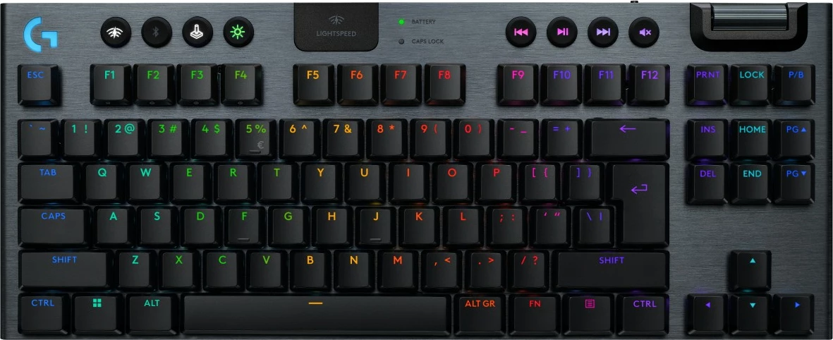 Tastierë gaming Logitech G915 X LIGHTSPEED TKL, mekanike, RGB, wireless/bluetooth, e zezë