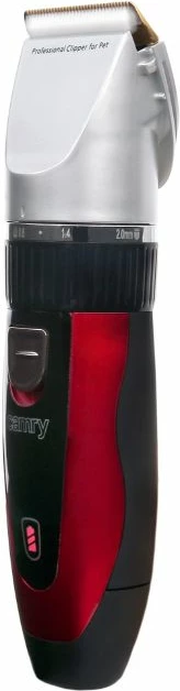 Makinë rroje për qime kafshësh CAMRY CR2821, 35W, USB, 4 krehra 3/6/9/12mm, me bateri shtesë, kuqe/zezë/argjendtë, set