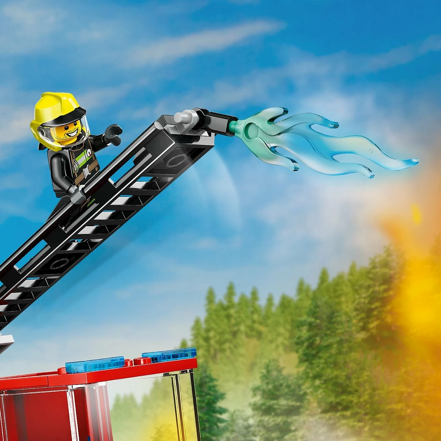 Set LEGO City Fire Truck with Ladder 60463, 82 copë, e kuqe