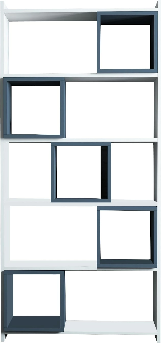 Tavolinë studimi me raft librash, ngjyrë bardhë e kaltër, Hanah Home, Box