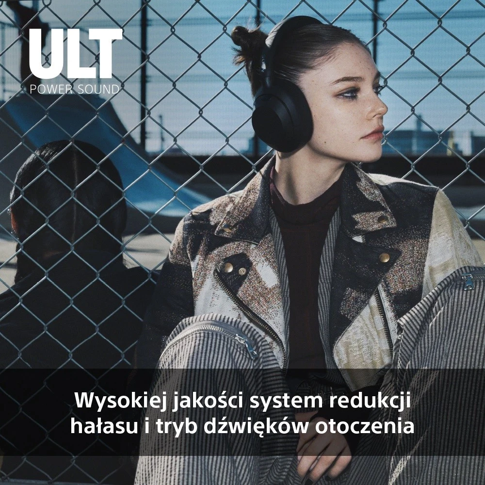Kufje Sony ULT Wear, me anulim zhurme aktive, gri