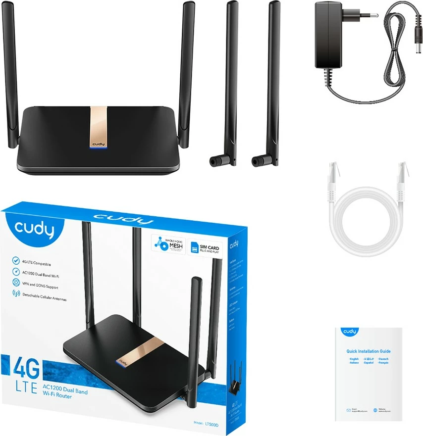 Router Cudy LT500D, Wi-Fi 5, Dual-band, Ethernet LAN, 4G, i zi