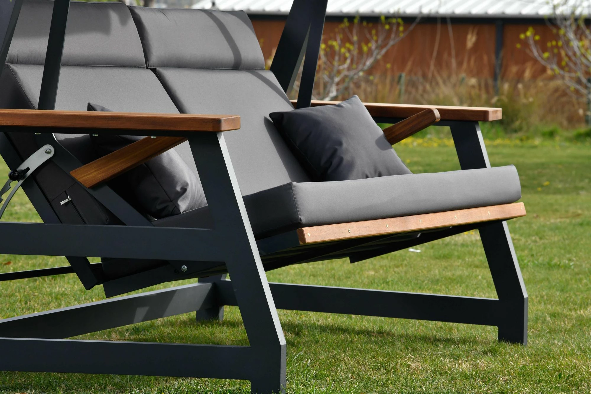 Karrige lëkundëse treshe për kopsht, ngjyrë antracit, Skye Decor Nova 2400