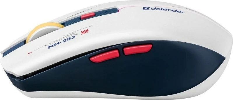 Maus wireless Defender Dila MM-282, 1800dpi, 6 butona, Bardhë