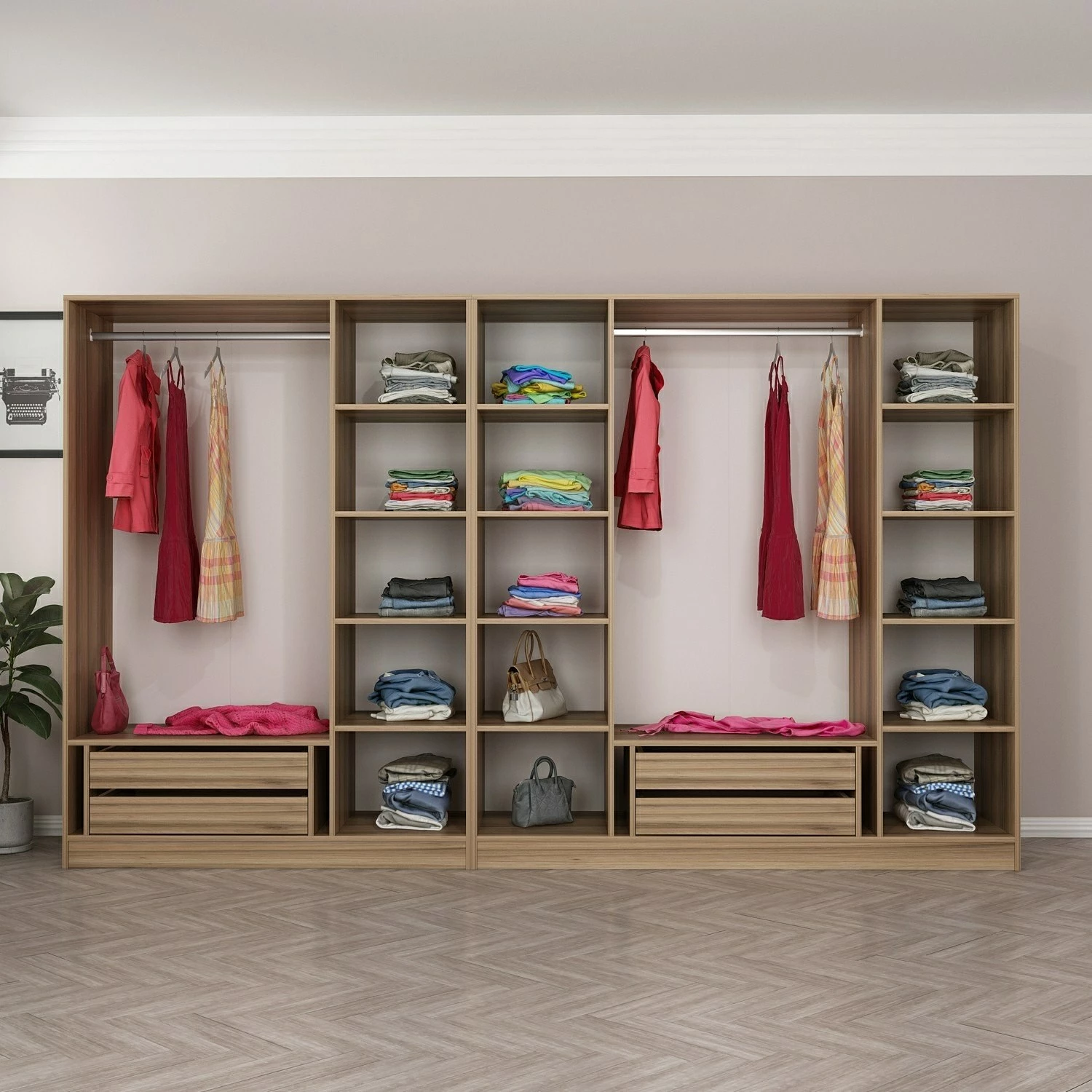 Dollap Skye Decor, dore, 315x190x52cm