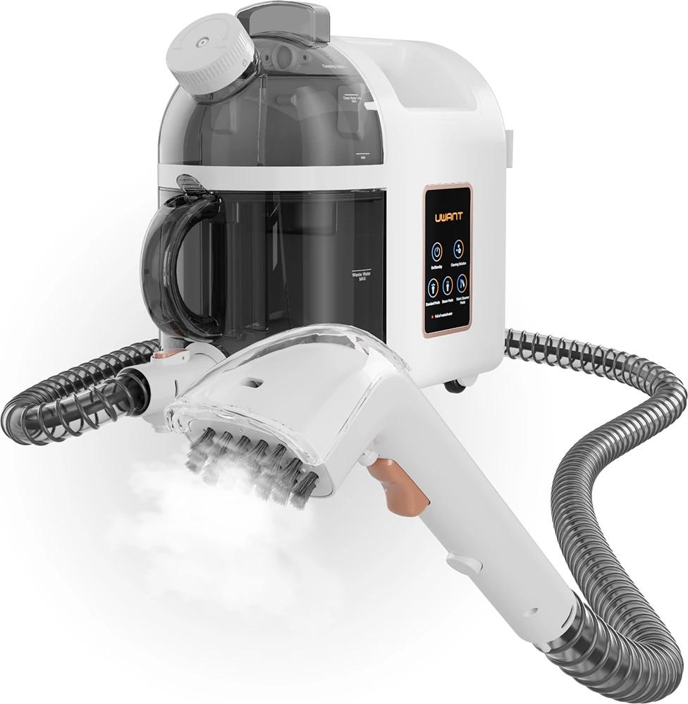 Fshesë me avull dhe korrent UWANT B200, 1900W, 12000Pa, me funksion pastrimi të thellë me avull, e bardhë, set aksesorësh