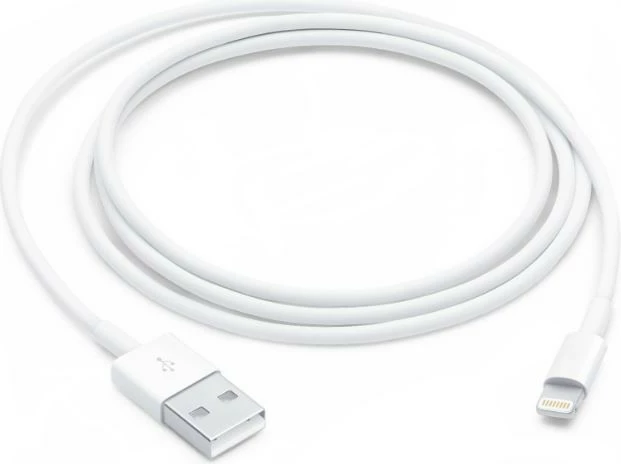 Kabllo Apple Lightning në USB, 1m, e bardhë