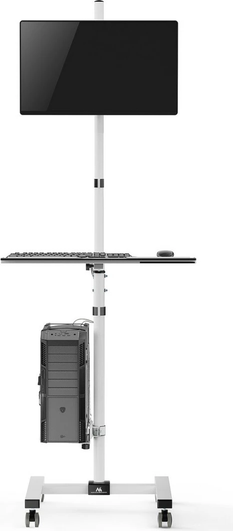 Karrocë qëndrimi për monitor dhe kasë kompjuteri Maclean MC-793, 17-32", e bardhë