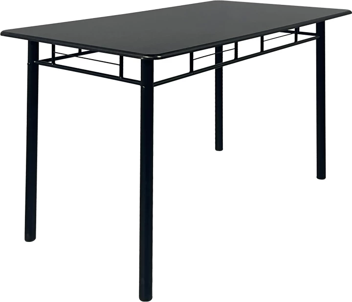 Tavolinë me karrige Roza II, set 5 copë, MDF, këmbë metalike të zeza, 110x60x74cm