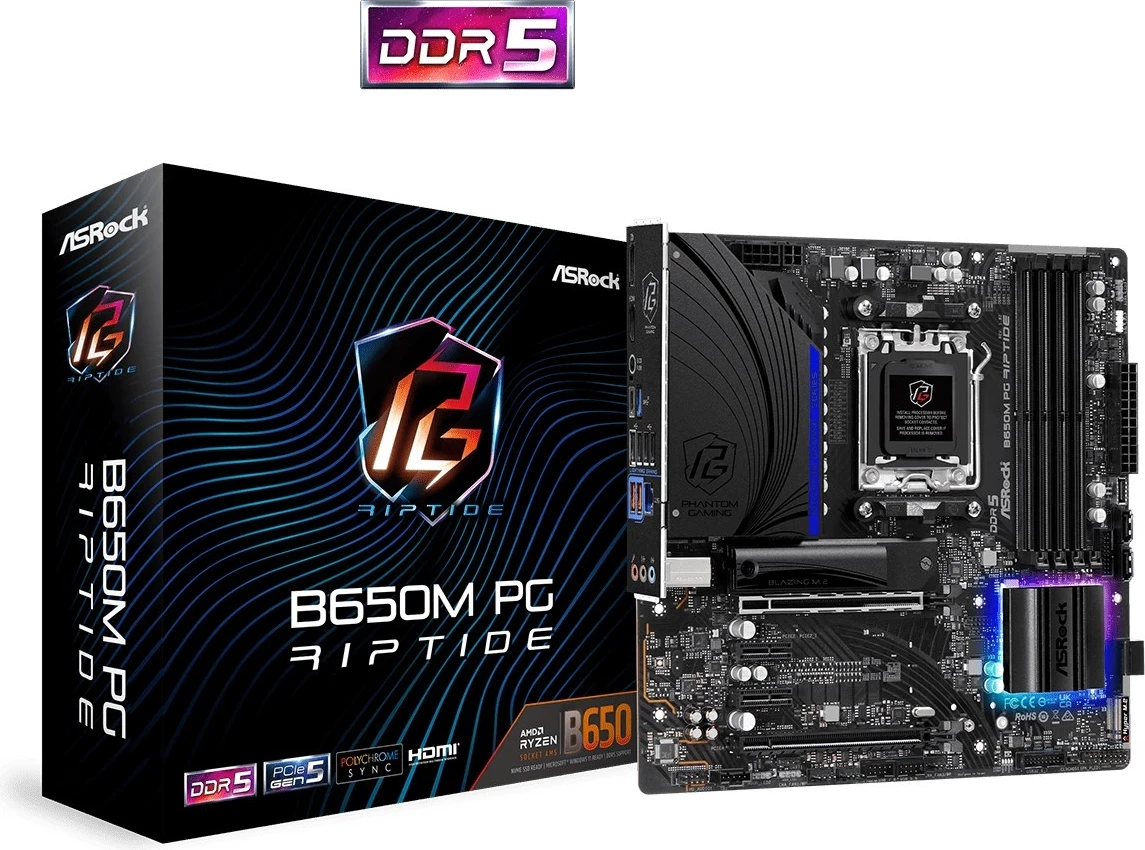 Pllakë amë Asrock B650M PG Riptide AMD B650 , micro ATX