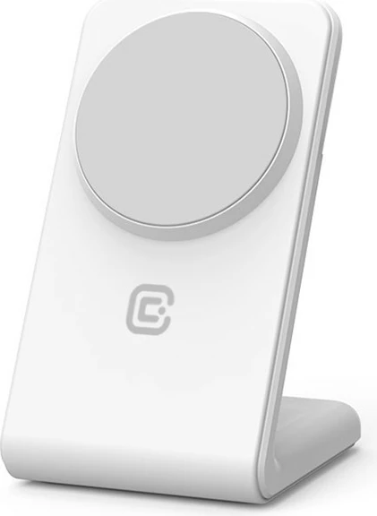 Karikues wireless 2-në-1 CRONG MagSpot Stand me MagSafe, për iPhone dhe AirPods, 15W, Bardhë