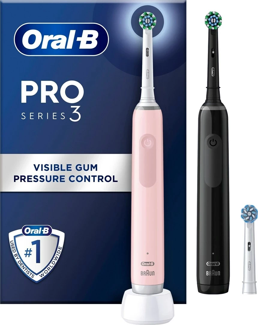Furçë dhëmbësh elektrike Oral-B Pro 3 3900N, për të rritur, Rozë, Set dhuratë