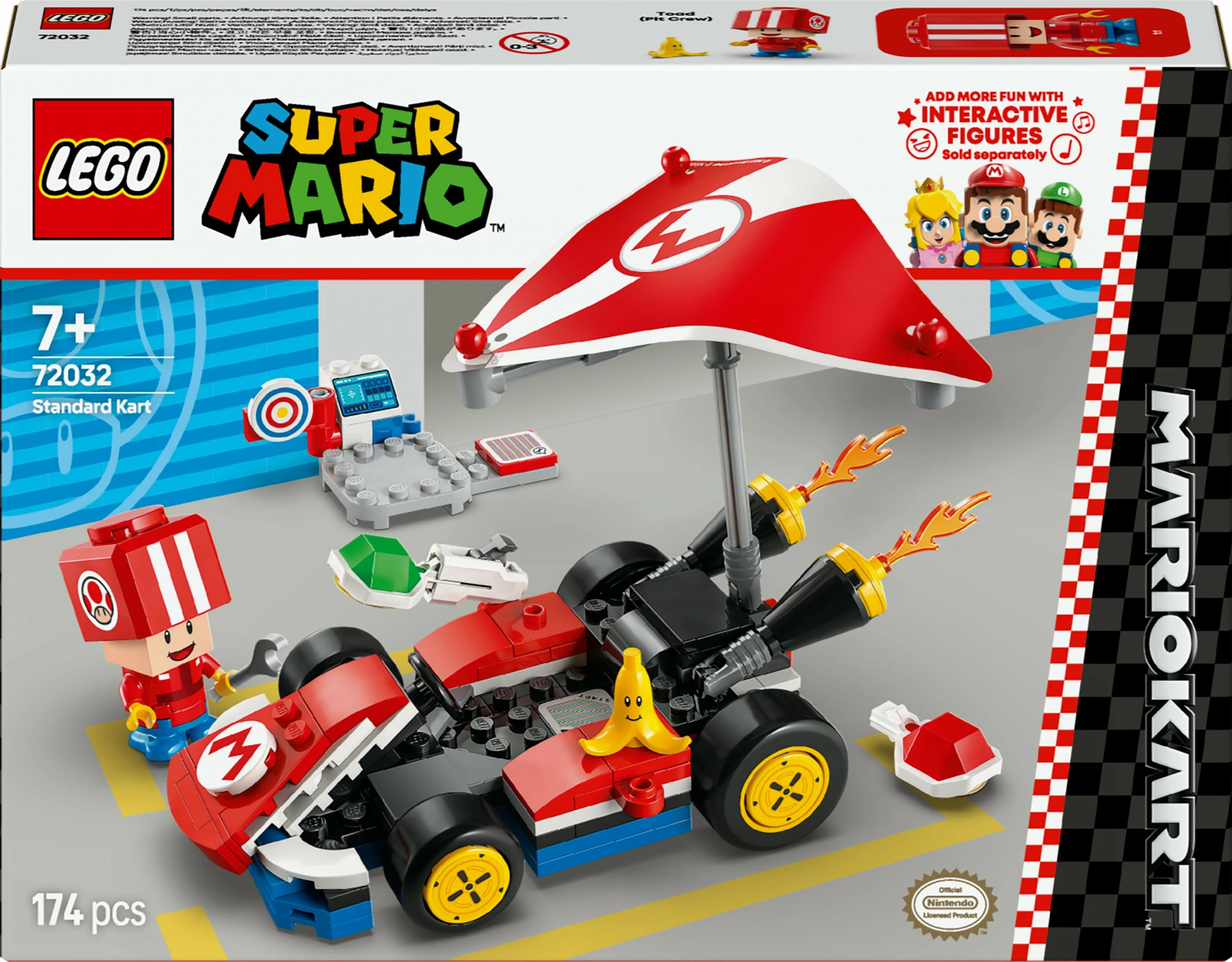 Set ndërtimi LEGO Mario Kart Standard Kart, 174 pjesë, shumëngjyrësh