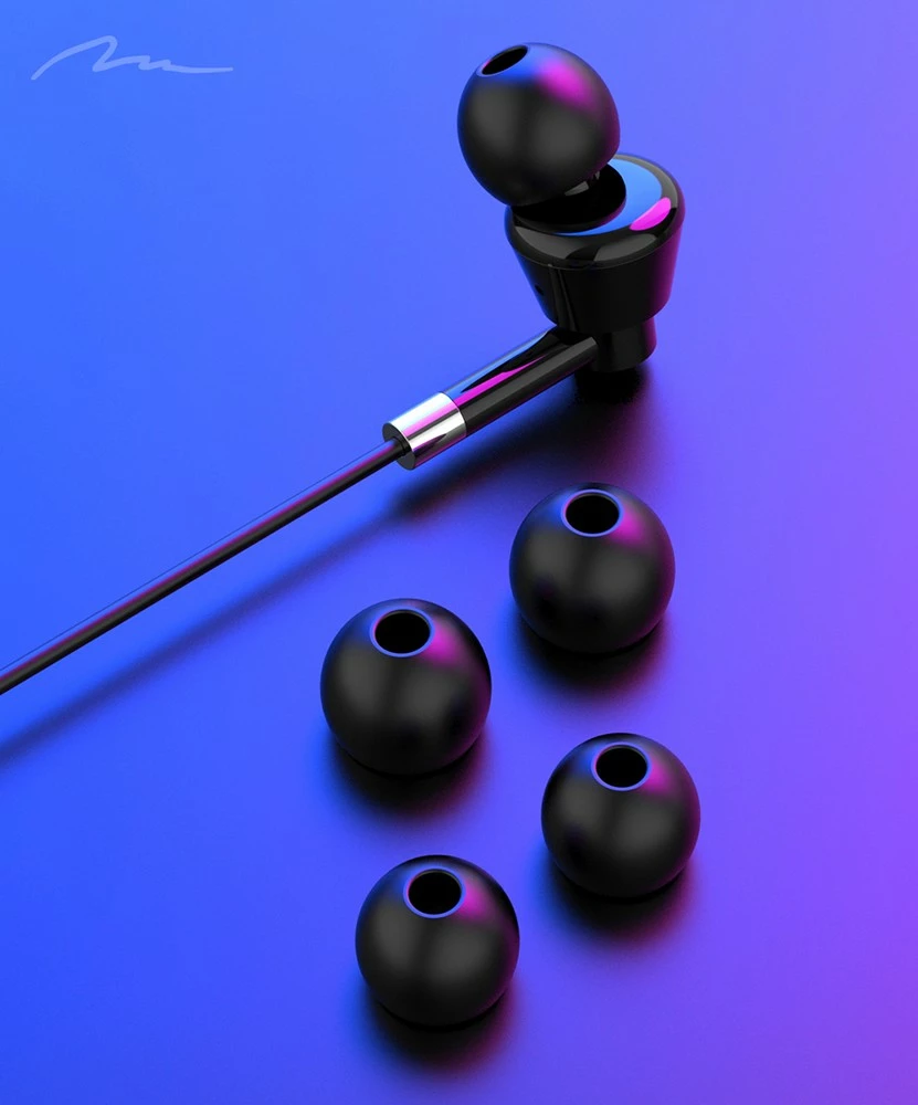 Kufje in-ear Media-Tech MT3609K me USB-C, me mikrofon, të zeza