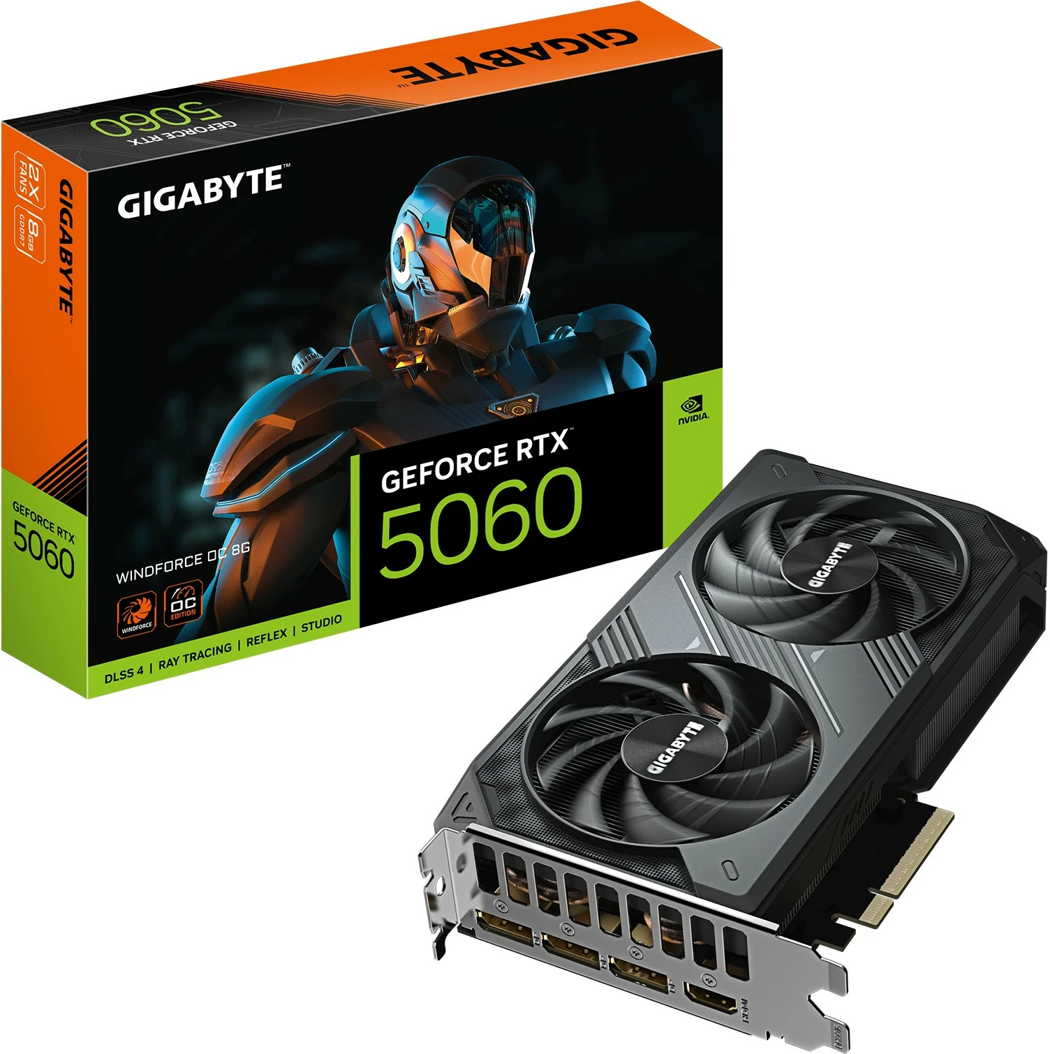 Kartelë grafike Gigabyte RTX 5060 WINDFORCE OC 8GB GDDR7 e zezë