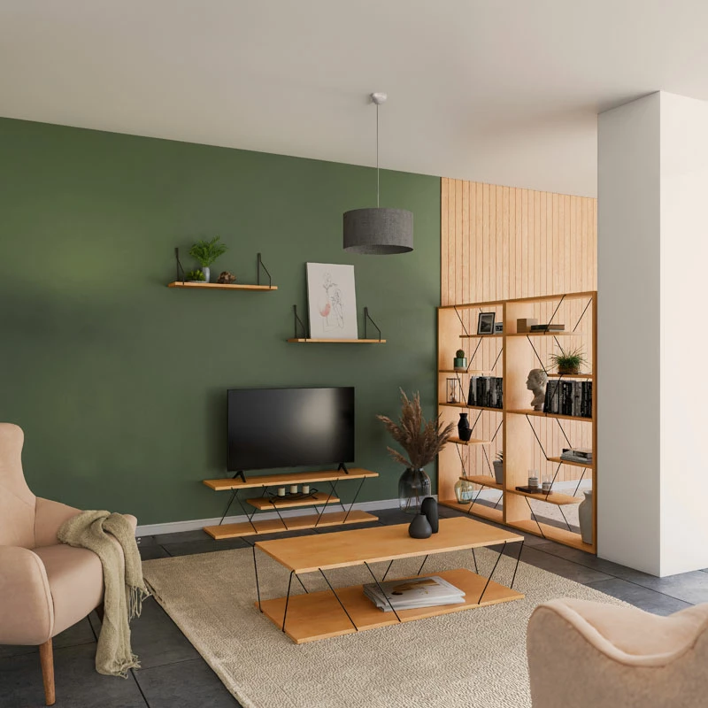 Komodë TV Tars, ngjyrë sonoma-e zezë, 120x30x33cm