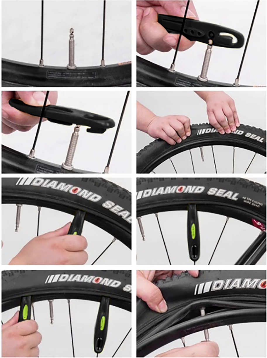 Set leva për gomë biçiklete Rockbros QTB004, plastikë, 2 copë, e zezë