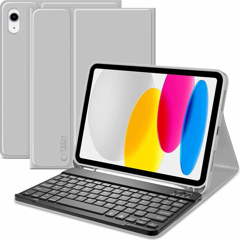 Mbështjellës me tastierë Tech-Protect SC Pen për iPad 10.9" (10 gen.) / 11" (11 gen.), Gri