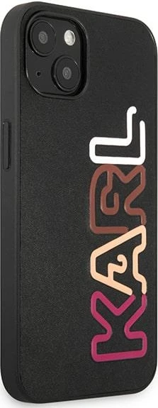 Mbështjellës Karl Lagerfeld për iPhone 13, 6.1", Hardcase, Multipink Brand, i zi