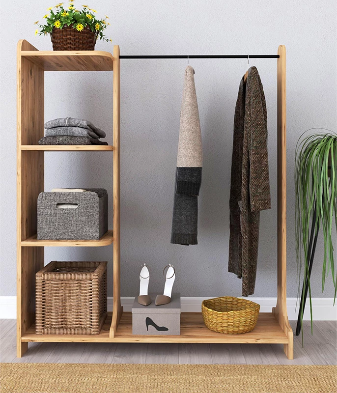 Mobilje hyrëse Renesme, ngjyrë arre e çelët, 106x35x128cm