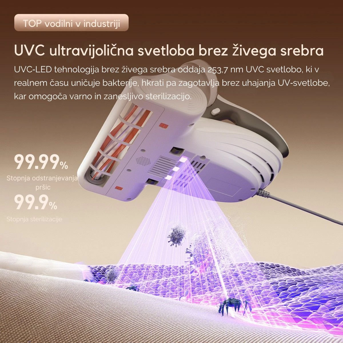 Fshesë kundër marimangave Uwant M500 13000Pa, 65°C, UVC LED, ultrasonike, e bardhë