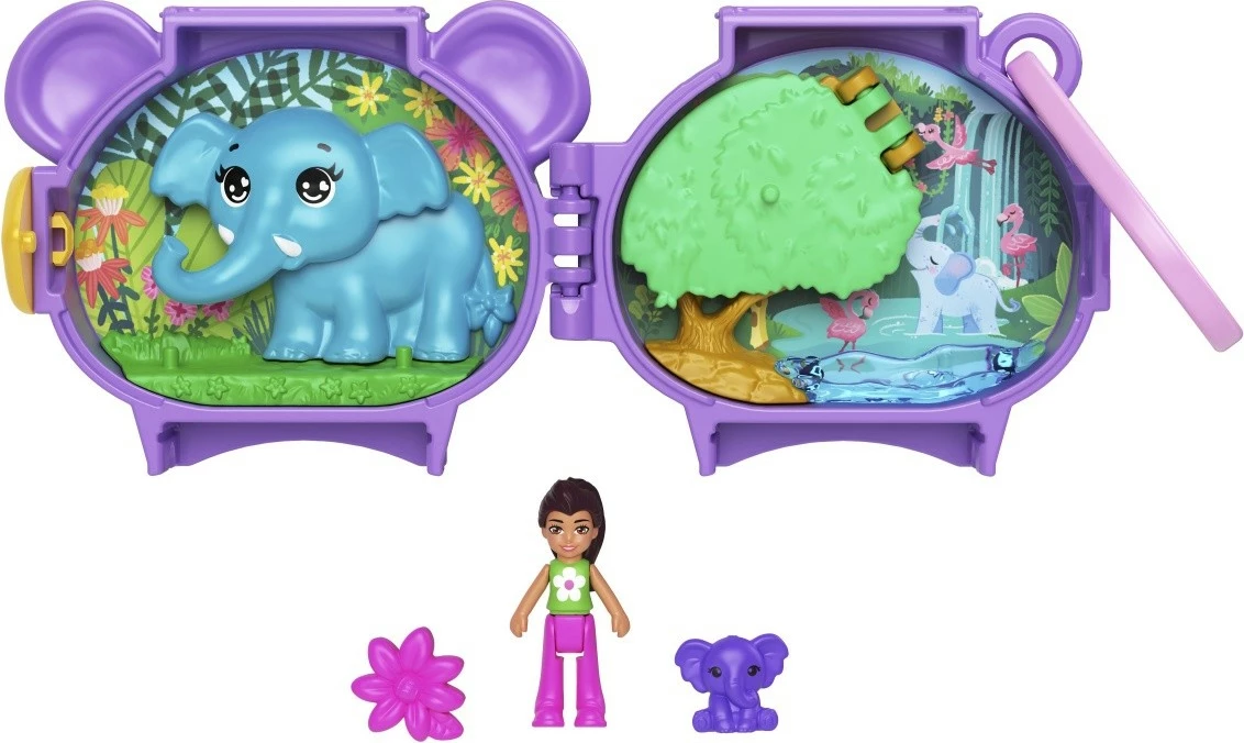 Set figurina Polly Pocket Mattel HMX20/JCB19, elefant, vjollcë