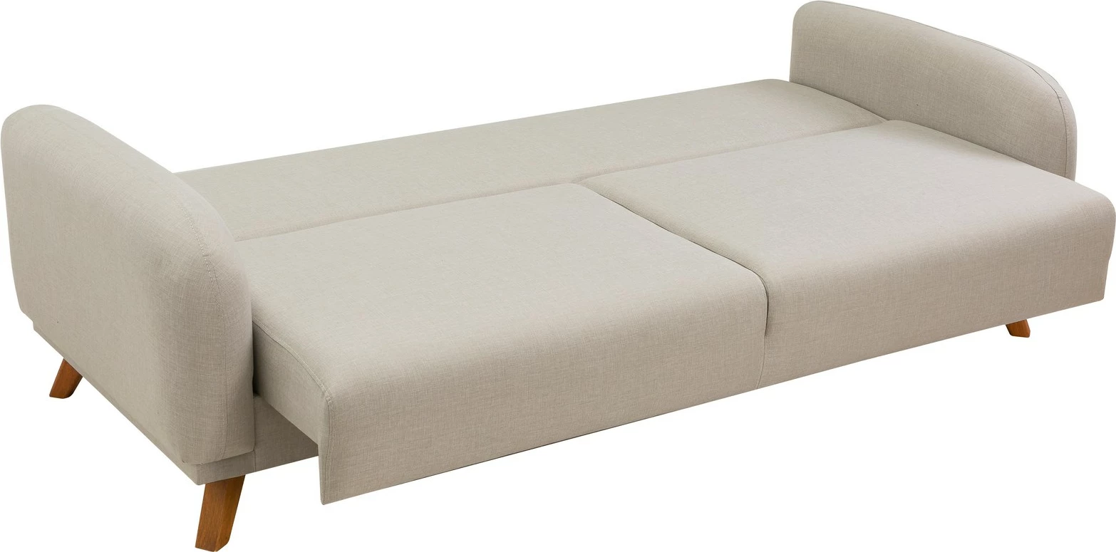 Set divan-krevat Hera, karrige krahu, ngjyrë krem