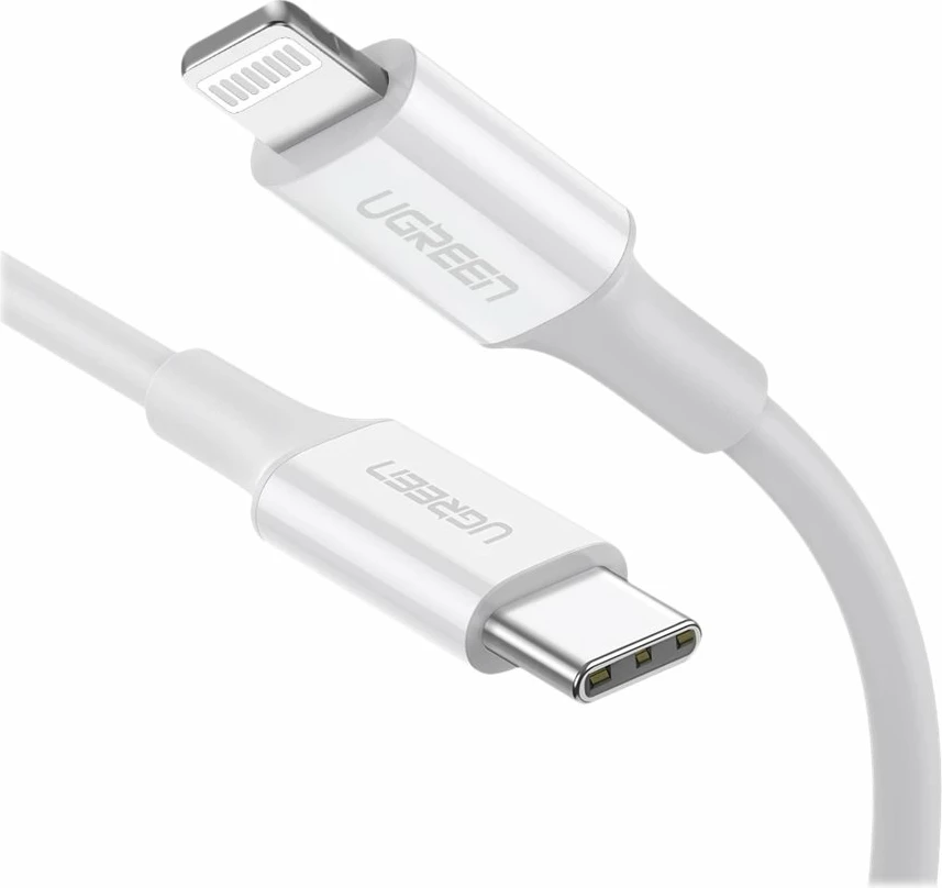 Kabllo Ugreen USB-C në Lightning 1m, e bardhë