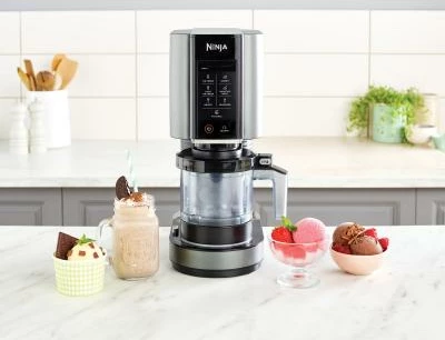 Makineri akullore Ninja NC300EU 470 ml, 7 programe, 3 enë, e zezë/argjendtë