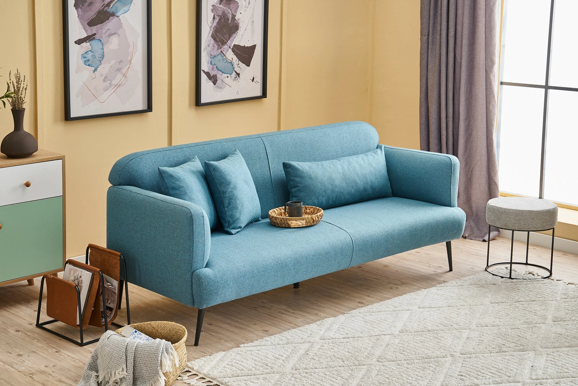 Divan treshe, ngjyrë turquoise, Atelier del Sofa, Revos