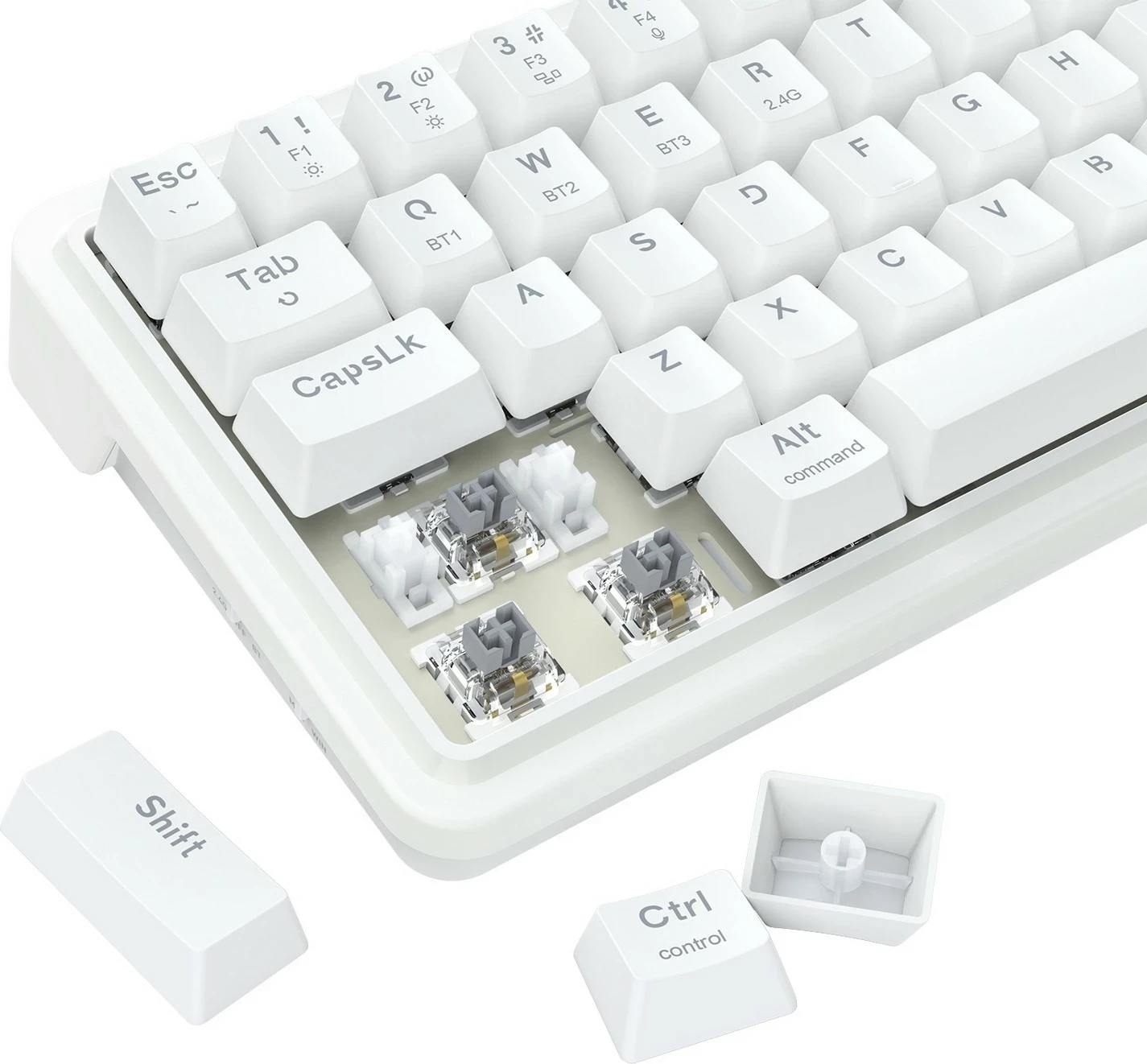 Tastierë mekanike Redragon Draconic V2 K730W-RGB-PRO, 60%, RGB, wireless/wired, e bardhë