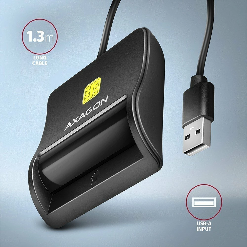 Lexues kartele Smart/ID Axagon CRE-SM3N USB 2.0, i zi