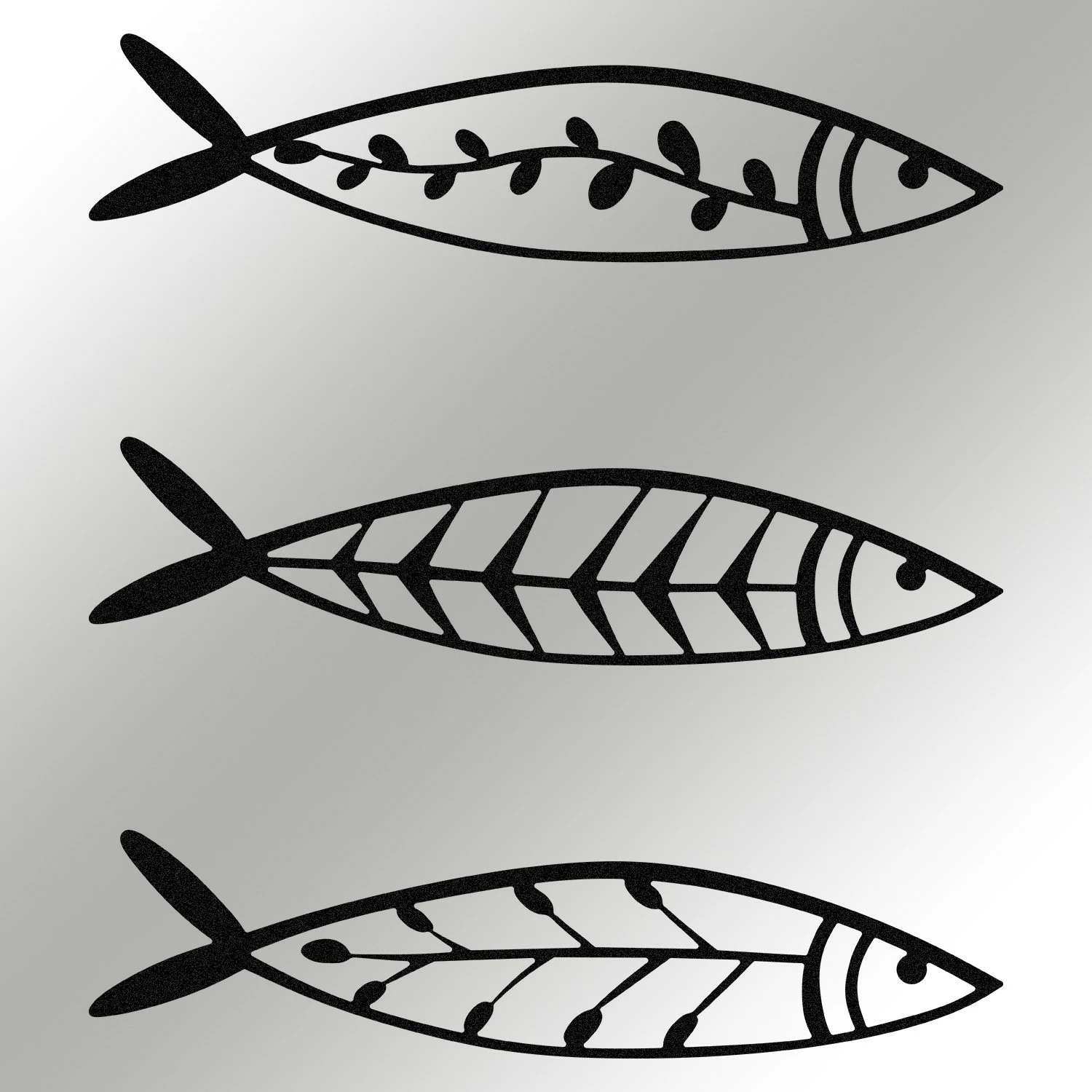 Aksesor dekorativ metalik për mur, Wallity, Hamsi, set prej 3 copash