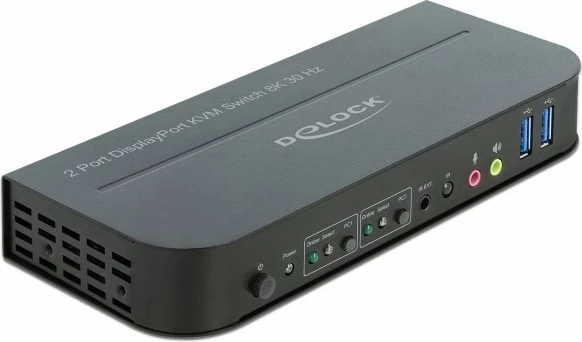 Switch KVM DeLOCK 11482, 2 porta DisplayPort, 8K Ultra HD, USB, i zi