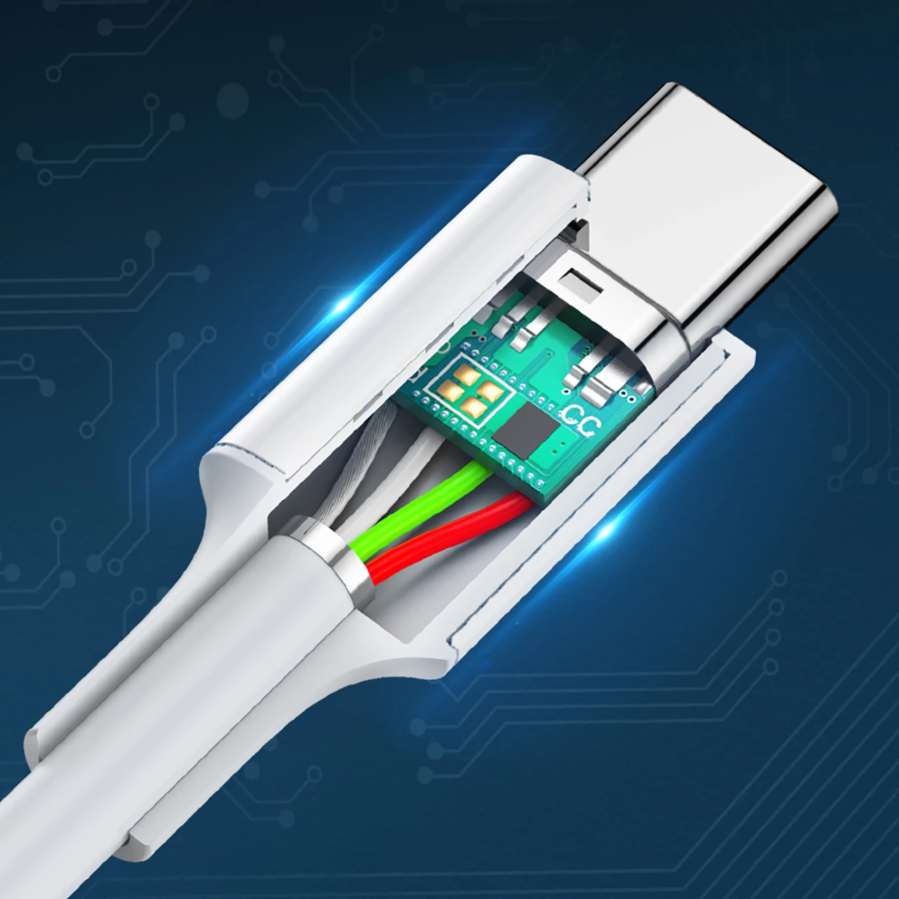 Kabllo USB-C në USB-C Ugreen US264 60518, 1m, 60W, e bardhë