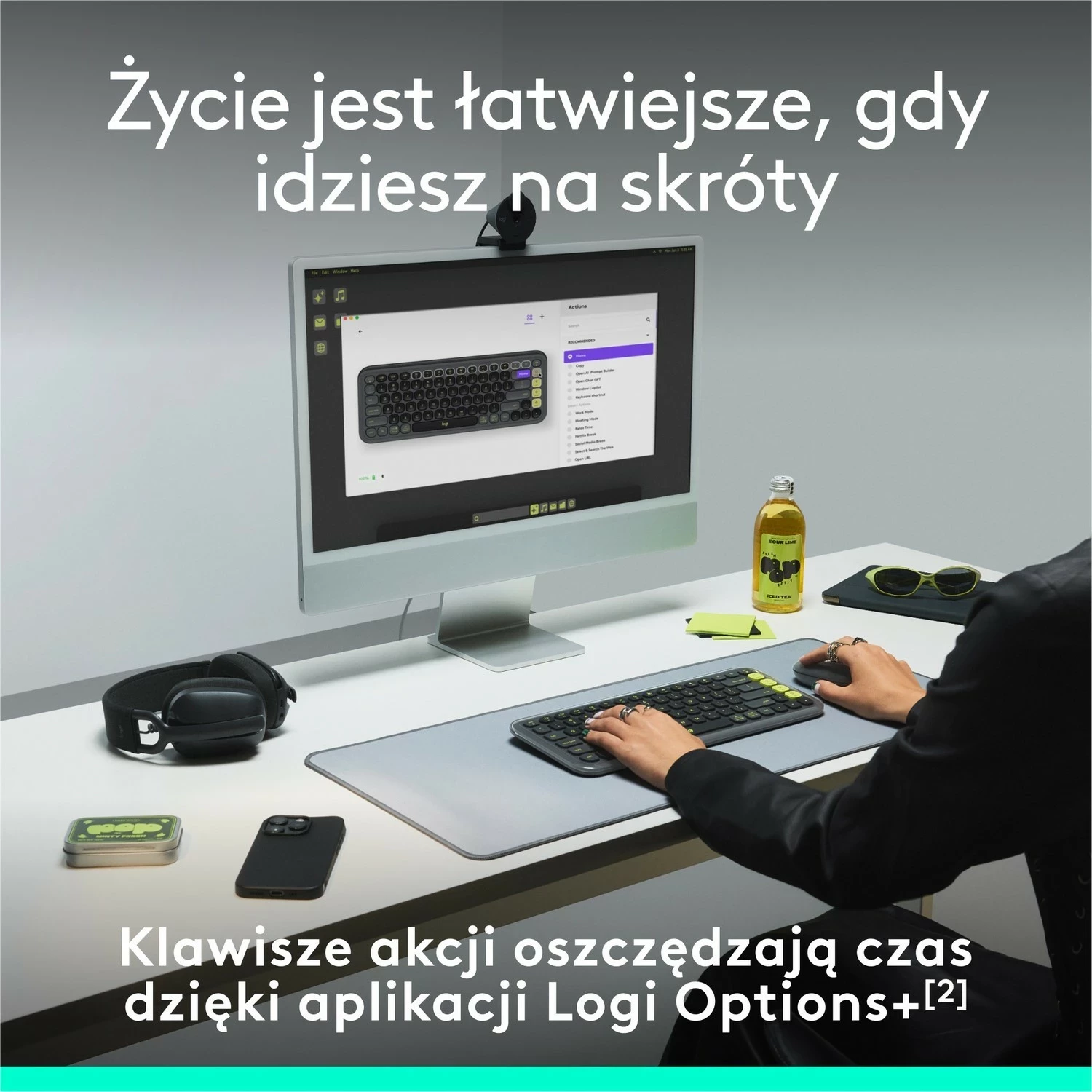 Tastierë Logitech POP ICON Keys, wireless, grafit