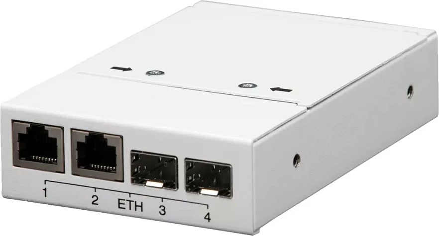 Switch media converter Axis T8606, 2 porte RJ-45, 2 porte SFP, 100 Mbit/s, metal, i bardhë
